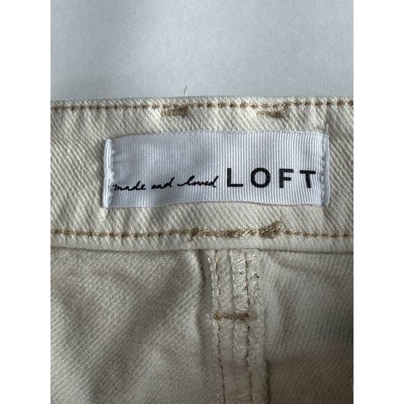 LOFT Size 6 28 Cream Natural The Girlfriend Denim Jeans Utility Classic Autumn - Picture 12 of 14